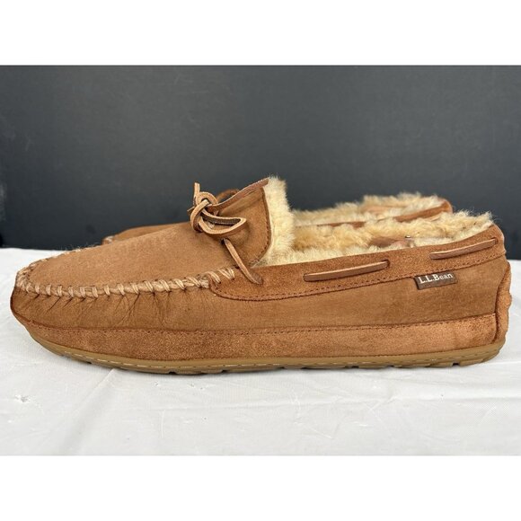 L.L. Bean Other - LL Bean Wicked Good Moccasins Men's 13 Suede Brown Leather Slippers Slip On